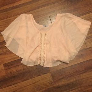 Charlotte Russe Flowy Overlay Crop Top